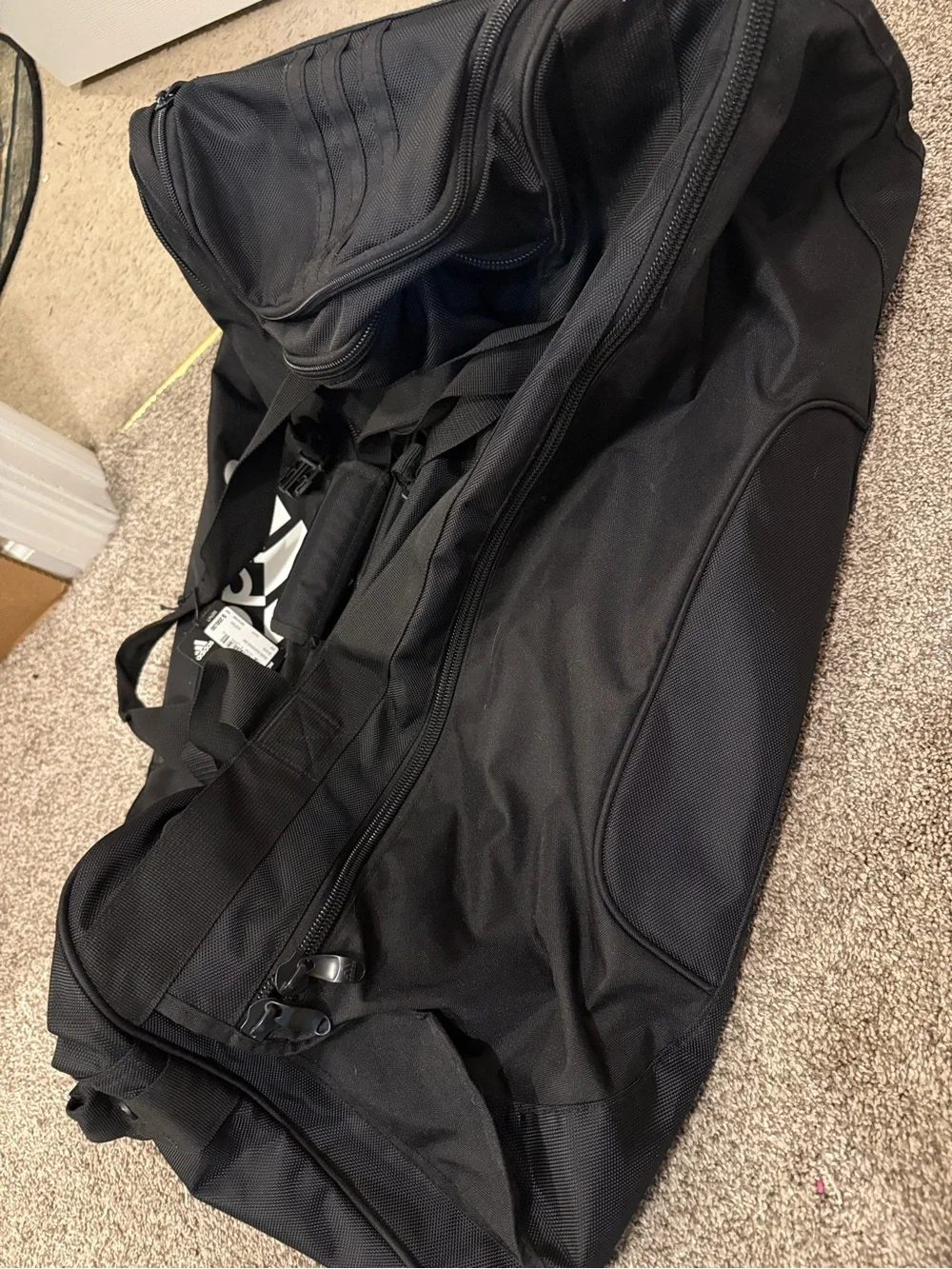 Adidas Black Rolling Duffel Bag (Large) - Wheeled Travel Bag
